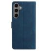Samsung Galaxy S25+ 5G Dark Blue Rose Embossed Leather Phone Case - 3