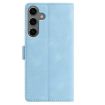 Samsung Galaxy S25+ 5G Sky Blue Rose Embossed Leather Phone Case - 3