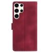 Samsung Galaxy S25 Ultra 5G Red Rose Embossed Leather Phone Case - 3