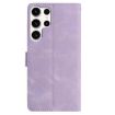 Samsung Galaxy S25 Ultra 5G Leather Case Rose Flower Emboss Light Purple - 3