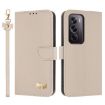 OPPO Reno12 Pro 5G Apricot Leather Case with Hand Strap - 1