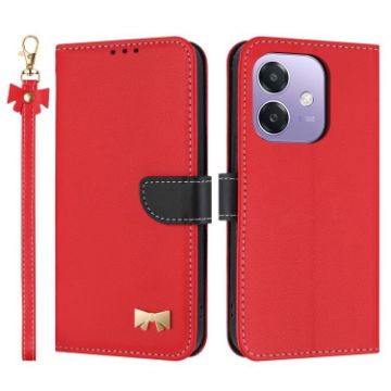 OPPO A40/A60 Red Leather Phone Case with Hand Strap - Global 4G - 1