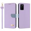 OPPO A55s 5G Japan Purple Leather Phone Case with Metal Bow & Strap - 1