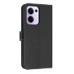 OPPO Reno13 F Global Black Leather Phone Case with Hand Strap - 3