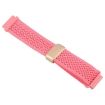 Magnetic Buckle Knitted Nylon Watch Band 22mm - Pink, Breathable Strap - 3