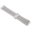 22mm Pearl White Magnetic Buckle Knitted Nylon Watch Band - 3