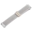 22mm Pearl White Magnetic Buckle Knitted Nylon Watch Band - 4