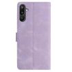 Samsung Galaxy F16 Light Purple Rose Embossing Leather Phone Case - 3