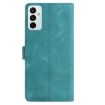 Samsung Galaxy M23 Green Leather Case with Rose Flower Embossing - 3