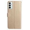 Samsung Galaxy M23 Gold Leather Case with Rose Flower Embossing Pattern - 3