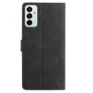 Samsung Galaxy M23 Black Leather Case with Rose Flower Embossing Pattern - 3