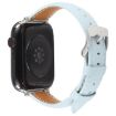 Apple Watch Band 46/49/45/44mm Blue Silk Microfiber Leather Strap - 2