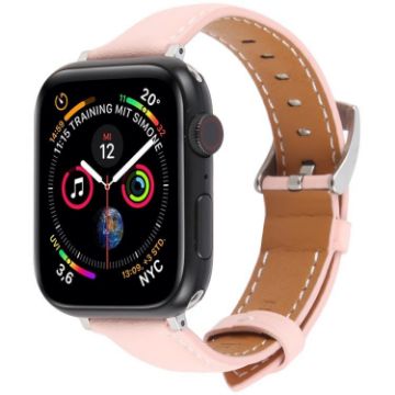 Silk Microfiber Leather Watch Band for Apple Watch 42/41/40/38mm - Pink - 1