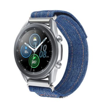 Kalebol 20mm Navy Blue Nylon Loop Fastener Denim Watch Band - 1