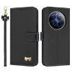 Realme 12+ 5G/12 4G/P1 Black Leather Phone Case with Hand Strap - 1