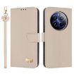 Realme 12+ 5G/12 4G/P1 Metal Bow Leather Case with Strap (Apricot) - 1