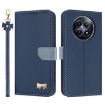 Realme 13/12/C65 5G Dark Blue Metal Bow Leather Case with Hand Strap - 1
