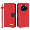 Realme 13 Pro 5G/13 Pro+ 5G Red Leather Phone Case with Hand Strap - 1