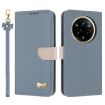 Realme 14 Pro+ 5G Light Blue Leather Phone Case with Hand Strap - 1