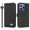 Realme C63/C61 Black Leather Phone Case with Hand Strap - 1