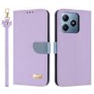 Realme C63/C61 Purple Leather Phone Case with Hand Strap - 1