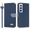 Realme C65 4G Global Dark Blue Leather Phone Case with Hand Strap - 1