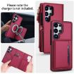 Samsung Galaxy S25 Ultra 5G Red Leather Wallet Phone Case with Lanyard - 3