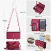 Samsung Galaxy S25 Ultra 5G Red Leather Wallet Phone Case with Lanyard - 7