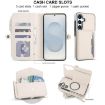 Samsung Galaxy S25+ 5G Wallet Detachable Leather Case with Lanyard White - 4