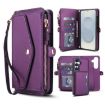 Samsung Galaxy S25 5G Wallet Leather Phone Case with Lanyard, Purple - 1