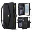 Samsung Galaxy S25 Edge 5G Wallet Leather Phone Case with Lanyard (Black) - 1