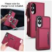 Samsung Galaxy S25 Edge 5G Red Leather Wallet Phone Case with Lanyard - 3