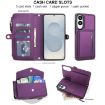 Samsung Galaxy S25 Edge 5G Wallet Leather Phone Case with Lanyard, Purple - 4