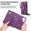 Samsung Galaxy S24 Ultra 5G Wallet Leather Case with Lanyard, Dark Purple - 2