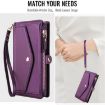 Samsung Galaxy S24 Ultra 5G Wallet Leather Case with Lanyard, Dark Purple - 8