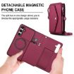 Samsung Galaxy S24+ 5G Red Leather Wallet Phone Case with Lanyard - 2
