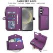 Samsung Galaxy S24 5G Wallet Leather Phone Case with Lanyard, Purple - 4