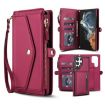 Samsung Galaxy S22 Ultra 5G Red Leather Wallet Case with Lanyard - 1