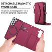 Samsung Galaxy S22+ 5G Red Leather Wallet Phone Case with Lanyard - 2