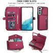 Samsung Galaxy S22+ 5G Red Leather Wallet Phone Case with Lanyard - 4