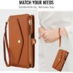 Samsung Galaxy S21 Ultra 5G Wallet Leather Phone Case with Lanyard Brown - 8