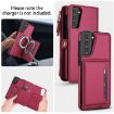 Samsung Galaxy S21+ 5G Red Leather Wallet Phone Case with Lanyard - 3