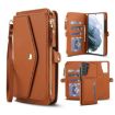 Samsung Galaxy S21+ 5G Wallet Leather Phone Case with Lanyard - Brown - 1