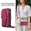 Samsung Galaxy S21 5G Red Leather Wallet Phone Case with Lanyard - 6