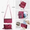Samsung Galaxy S21 5G Red Leather Wallet Phone Case with Lanyard - 7