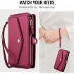 Samsung Galaxy S21 5G Red Leather Wallet Phone Case with Lanyard - 8
