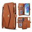 Samsung Galaxy S21 FE 5G Wallet Leather Phone Case with Lanyard Brown - 1