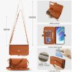 Samsung Galaxy S21 FE 5G Wallet Leather Phone Case with Lanyard Brown - 7