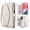 Samsung Galaxy A13 Wallet Case, Detachable Leather with Lanyard, White - 1
