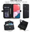 Samsung Galaxy A13 Wallet Case: Detachable Leather with Lanyard, Black - 4